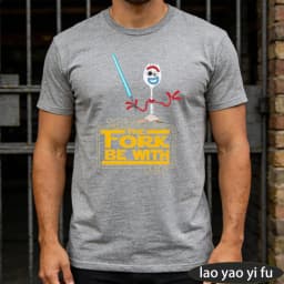 May The Fork Be with You Forky Jedi Graphic TShirt Funny Meme Printed Shirt Men Women Unisex Fashion Crewneck Cotton Tee Tops
