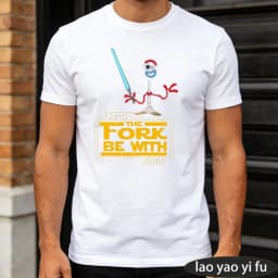May The Fork Be with You Forky Jedi Graphic TShirt Funny Meme Printed Shirt Men Women Unisex Fashion Crewneck Cotton Tee Tops