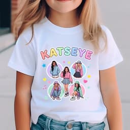 Katseye Harajuku Fashion Tops Youth Girl Streetwear Tee Children's Clothing KATSEYE Print T-shirt for Kids Casual Summer Top