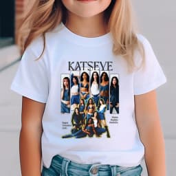 Katseye Harajuku Fashion Tops Youth Girl Streetwear Tee Children's Clothing KATSEYE Print T-shirt for Kids Casual Summer Top