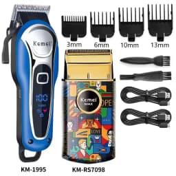 Kemei Hair Clipper Km-1757 Km-1995 Km-RS7098 Barber Blading Hair Cutting Machine Clipper Grooming Cordless Rechargeable Shaver