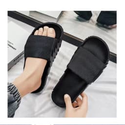 Luxury Non Slip Men's Slippers Soft Bottom PVC Solid Beach Slippers Unisex Thick-soled Sandals Summer