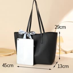 Chic Litchi Texture Tote Bag Snap Button Design Large Capacity Shoulder Bag Crossbody Leather Handbags Women