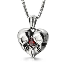 KALEN Fashion Men's Stainless Steel Gothic Owl Skeleton Pendant Oxidized Darkness Punk Style Necklace Box Chain Wholesale Gift