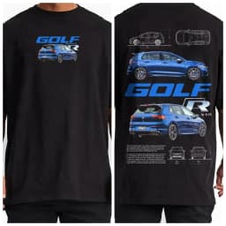 Men's Compact Hatchback Sport Car Vintage T-Shirt, Performance Blueprint Streetwear Graphic Washed Tee