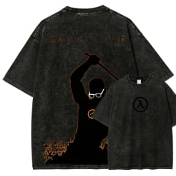Half Life Washed T-shirt 2026 New Model personality Clothes shirt Year round clothing Streetwear Trendy high quality Breathable