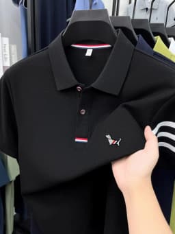 High end 100% cotton short sleeve polo shirt men luxury brand cute dog design Korean casual summer golf fashion striped T-shirt