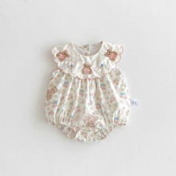 Summer Newborn Baby Girl Romper - Korean Style Cute Bear Bodysuit, Thin Pure Cotton Onesie
