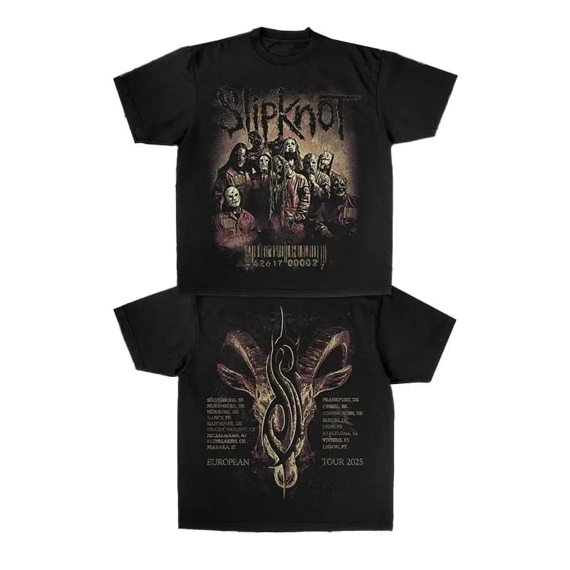 Art 2026 Slipknot Heavy Metal Band T-Shirt 100% Cotton Graphic Tee Men Women Summer Streetwear Top