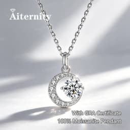 S925 Silver Crescent Moissanite D VVS Women's Necklace Luxury Star and Moon Pendant Elegant Clavicle Chain Cute Jewelry