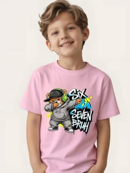 Italian Brainrot Brush Boys Cotton T-Shirt SIX SEVEN 67 Digital Puzzle Print Kids Casual Top Children's Short Sleeved Tee Shirt