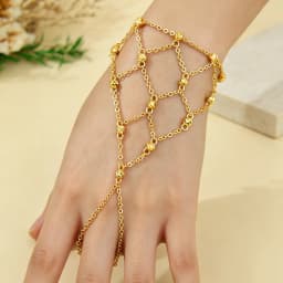 Oman Tassel Charm Bracelet with Ring 21k Gold Plated Turkish Vintage Coins Hand Chains Nigeria Women Event Party Jewelry