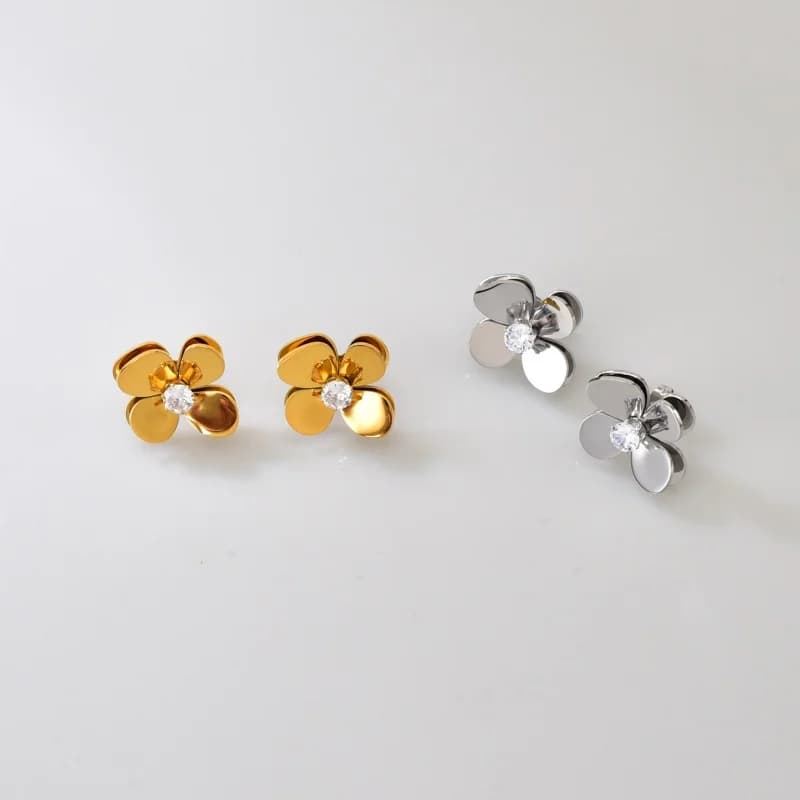 New Fashion Elegant Floral Daisy Earrings For Women Creative Stainless Steel 18k Gold Plated Minimalist Jewelry Gifts