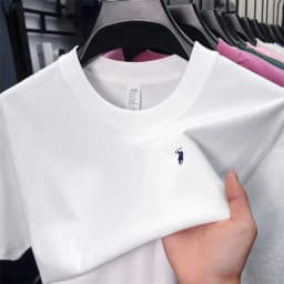 100% pure cotton breathable short-sleeve T-shirt, men's summer fashion light luxury brand printed loose casual round neck shirt