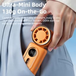 Portable Mini Fan Handheld Cooling Turbo Small Fan 5 Speed 3000mAh LED Display 180° Adjustable Clip USB Rechargeable Fans New