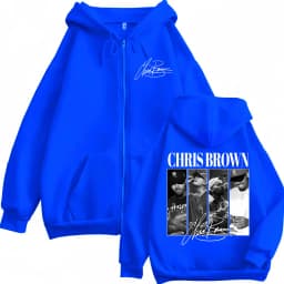Rapper Chris Brown Graphic Zipper Hoodies Men Women Vintage Fashion Zip Up Pullovers Harajuku Hip Hop Long Sleeve Sweatshirts