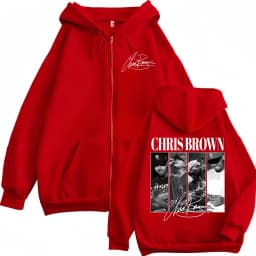 Rapper Chris Brown Graphic Zipper Hoodies Men Women Vintage Fashion Zip Up Pullovers Harajuku Hip Hop Long Sleeve Sweatshirts