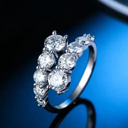 Moissanite Ring S925 Silver D Clarity Gold Plating Pass The Diamond Tester Gift GRA Certificate Twist Arm Double End Open Ring