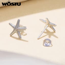 WOSTU 14K Gold Plated Starfish Earrings with 925 Silver Needle, Ocean Stud Earrings for Women Hypoallergenic & Durable Jewelry