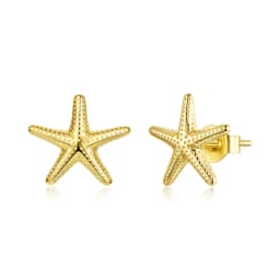 WOSTU 14K Gold Plated Starfish Earrings with 925 Silver Needle, Ocean Stud Earrings for Women Hypoallergenic & Durable Jewelry