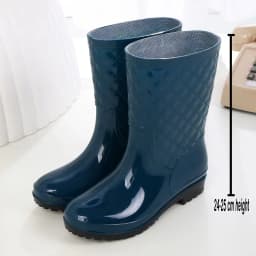 Fashionable and Minimalist Style Drawstring and Tight Mouth Waterproof and Anti-Slip Outdoor Work Women's Rain Boots