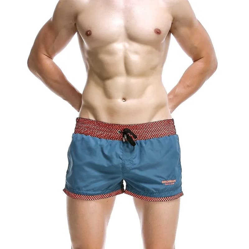 SEOBEAN Men's Quick Dry Swim Shorts Low Waist Beach Board Shorts Casual Sports Running Trunks