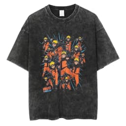 Japanese Anime Naruto Vintage Tshirt Harajuku Streetwear Men Washed T-Shirt Cotton Tops Fashion Summer Short Sleeve Tees Shirts
