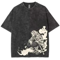 Anime Demon Slayer Graphic T Shirt Men's Clothing Women Washed Short Sleeve Tee Print Streetwear Casual Tops 2026 Summer Fashion