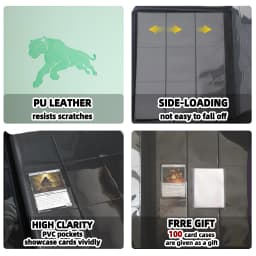 360 Cards Trading Card Binder 9-Pocket PU Leather Album, Portable Card Holder for TCG Game Cards Sports Cards, Collector Album