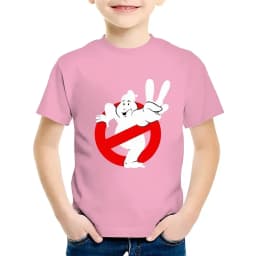 Summer Cartoon Children 100% Cotton T-shirt Fun Ghostbusters Games Print Short Sleeve Kids Tee Cute Baby Tops for Boys And Girls