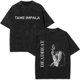 Washed Vintage Pop Rock Band Tame Impala Currents Graphic Print T Shirt Men's Women Casual Cotton Oversized Short Sleeve T-shirt