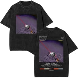 Washed Vintage Pop Rock Band Tame Impala Currents Graphic Print T Shirt Men's Women Casual Cotton Oversized Short Sleeve T-shirt