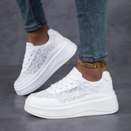 DJSUNNYMIX New Summer Increased Height Shoes Women's Thick Bottom Lace breather Shoes female's Shoes sneakers