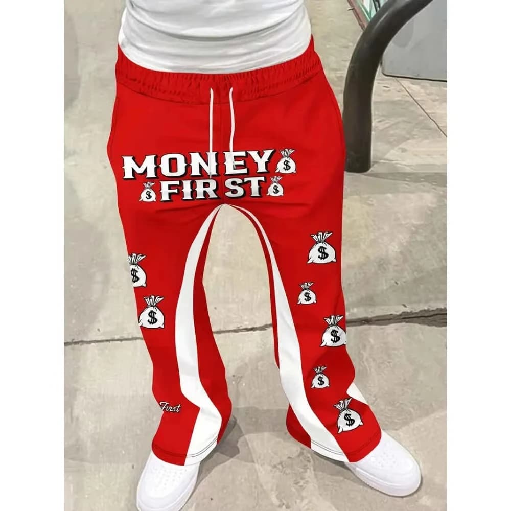 26 Men's Casual Street Style Trendy Cross Print Fashionable Color-Block Design Sweatpants Men Pants For Adults/Kids