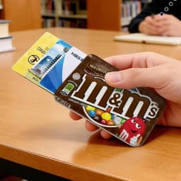 Carpet M&M Candy Snacks Personalised Holder Suitable For Bank Card,Subway, Bus Card Wallet Card Case Badge Holder Keychain