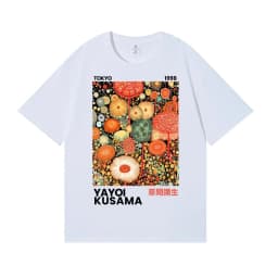 Yayoi Kusama T-shirt Japanese Artist Pop Art Polka Dot Pumpkin Infinity Mirrors Crewneck Casual Streetwear Y2k 2026 Summer Tees