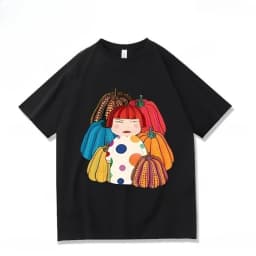 Yayoi Kusama T-shirt Japanese Artist Pop Art Polka Dot Pumpkin Infinity Mirrors Crewneck Casual Streetwear Y2k 2026 Summer Tees