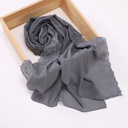 New Floral Rose Embroidery Chiffon Hijab Muslim Women Headscarf Malaysia Head Wrap Luxury Islamic Ramadan Eid 70×180CM