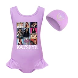 KATSEYE Swimwear Kids 2026 Summer Swimsuit Baby Girls – 2-in-1 One-Piece Bodysuit for Children Holiday Beachwear Bathing Suit