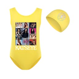 KATSEYE Swimwear Kids 2026 Summer Swimsuit Baby Girls – 2-in-1 One-Piece Bodysuit for Children Holiday Beachwear Bathing Suit