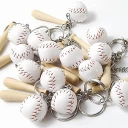 10-100Pcs Sport Baseball Keychains for Car Wooden Charms Keyrings Women Men Handbag Key Chains DIY Accessories