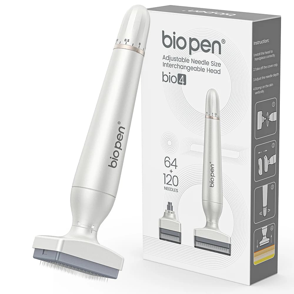 Bio 4 Derma Stamp Kit New Arrival 120 Pins 64 Pins Double Headed Microneedling Pen Stainless Steel Needle Adjustable Derma Pen