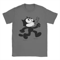 Felixes The Cat Walking T-Shirts for Men Women Fashion 100% Cotton Tees Crew Neck Short Sleeve T Shirt Gift Idea Tops