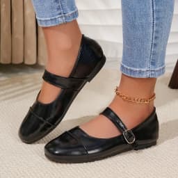 New Spring Fashion Solid Color Women's Mary Jane Shoes 2026 Luxury Round Toe Buckle Loafers Comfortable Office Womens Flat Shoes