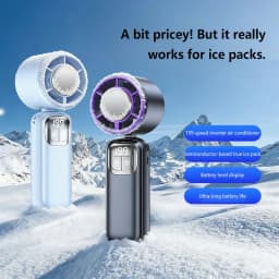 Lenovo Handheld Fan Cooling Ice Cooler Rechargeable USB Brushless Motor 199 High Speed Turbo Jet Fan for Outdoor Travel Office
