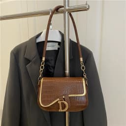 New Trendy Black Square Underarm Bag Fashion Women's Saddle Bag Casual Single Shoulder Soft PU Leather Crossbody Bag Female