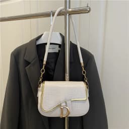 New Trendy Black Square Underarm Bag Fashion Women's Saddle Bag Casual Single Shoulder Soft PU Leather Crossbody Bag Female