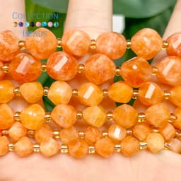 6 8 10mm Natural Stone Beads Orange Angel Jade Faceted Round Beads Loose Beads for Jewelry Making Diy Beading Accessory