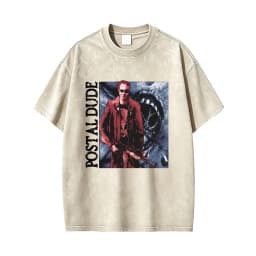 Postal Dude Vintage Acid Washed T Shirt Men Women Horror Gothic Rock T-shirt Male Fashion Oversized Short Sleeves T-shirts Tops