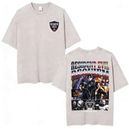 Resident Evil Requiem Washed T Shirt Leon Kennedy Grace Ashcroft Vintage 90s T-shirts Men Women Fashion Classic Harajuku T-shirt